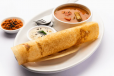 Plain Dosa With Sambar And Chutney