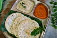 Set Dosa With Sambar And Chutney