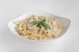 Penne Alfredo Chicken Pasta with Watermelon Juice